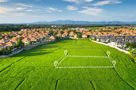 Plot Of Land Lot For Sale And Investment In Aerial View Stock Photo