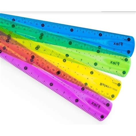 30cm/12inch Flexible Ruler 30cm Soft Ruler Fluorescence Children Ruler Stationery Office ...