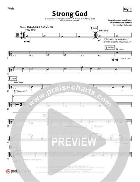 Strong God Viola Sheet Music PDF Jon Egan New Life Worship