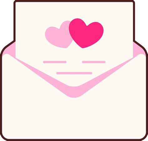 Envelope paper heart 16248823 Vector Art at Vecteezy