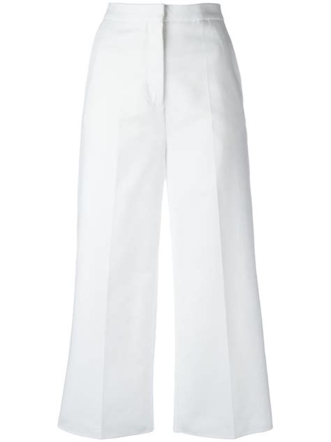 Rochas Cropped Trousers White Modesens