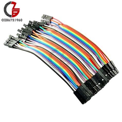 40pcs Dupont Wire Jumper Cables 10cm Female To Female 1p 1p For Arduino