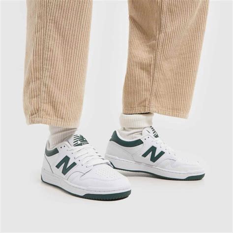 Womens White And Green New Balance 480 Trainers Schuh