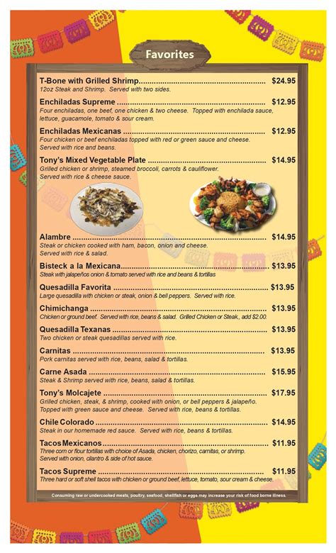 Mexican Restaurant Menus