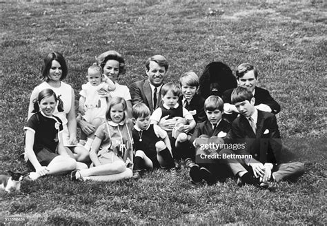 Robert Kennedy with his wife and their ten children. Ca. 1965. Filed ...