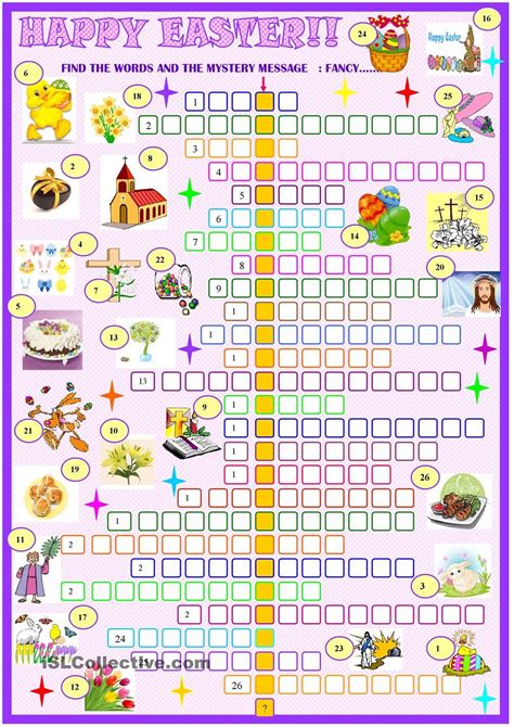 Easter Crossword Puzzle Free Printable