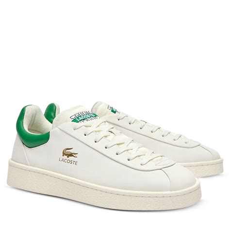 Lacoste Baseshot Prm Whitegreen In 2024 Lacoste Leather Upper Leather