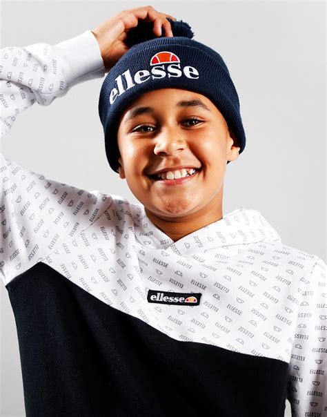 Ellesse Kids Velly Pom Beanie Navy Terraces Menswear