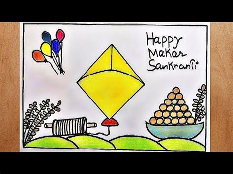 Happy Makar Sankranti Drawing How To Draw Happy Makar Sankranti