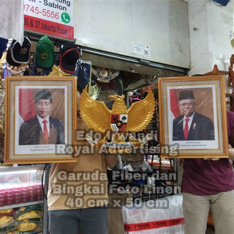 Jual Satu Set Frame Bingkai Linen Foto Presiden Wakil Presiden Uk