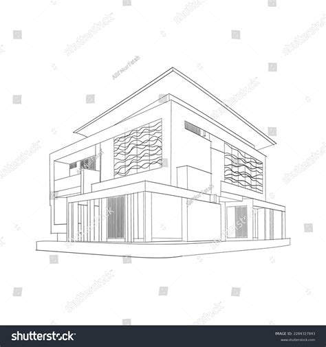 Modern House Sketch Continuous Line Art Stock Vector (Royalty Free ...