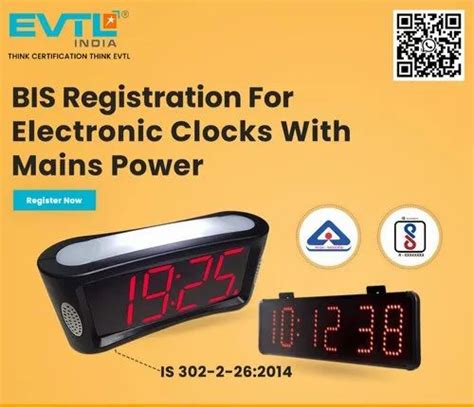 Bis Certification ELECTRONIC CLOCKS WITH MAINS POWER IS 302 2 26 At Rs