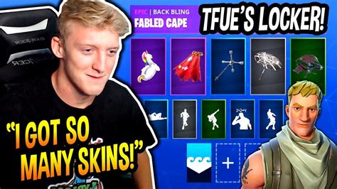 TFUE SHOWS OFF HIS LOCKER ALL FREE EMOTES GLIDERS ETC DEFAULT