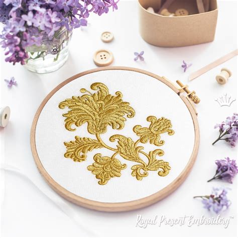 Baroque Flower Machine Embroidery Design Royal Present Embroidery