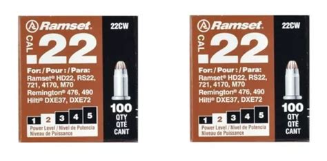 Ramset 00594 2 Cajas De Balas Para Pistola Fulminante Cal 22 Envío gratis