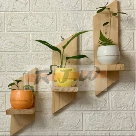 Jual RAK BUNGA DINDING MODEL KETUPAT DEKORASI DINDING RAK BUNGA