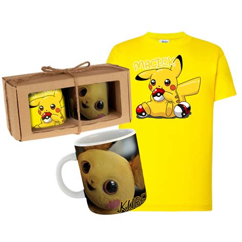 Zestaw Koszulka Kubek Pikachu Pokemon Dziecka