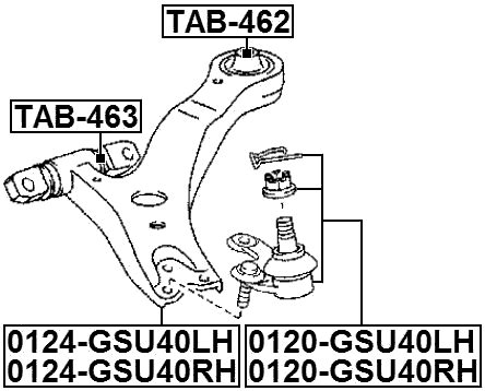 Gsu Lh Genuine Febest Left Lower Ball Joint