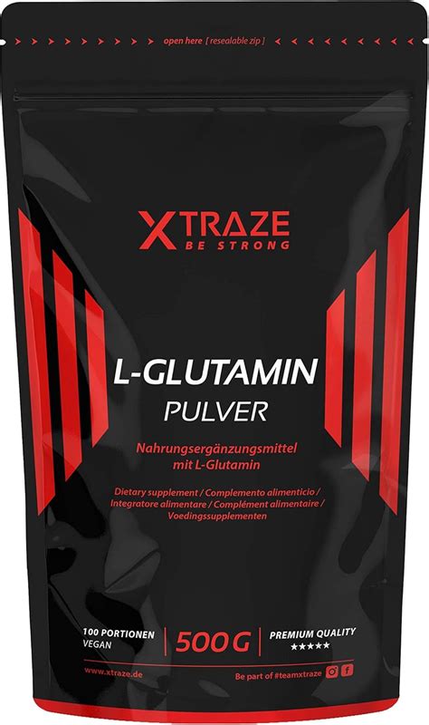 L Glutamin Pulver 500g Geschmacksneutral Hochdosiert Vegan 100 Rein