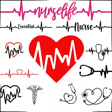 Medical Svg Nurse Svg Bundle Stethoscope Svg Nursing Svg Caduceus Svg