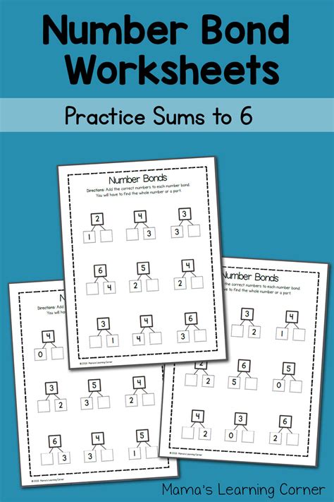 Number Bond Worksheets Sums To 6 Mamas Learning Corner