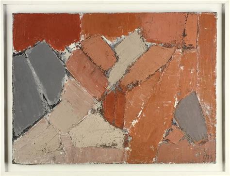 1949 Nicolas de Staël composition en gris bleu et orangé h t