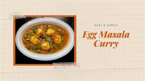 Egg Masala Curry Recipe Kodi Guddu Masala Easy And Simple Egg