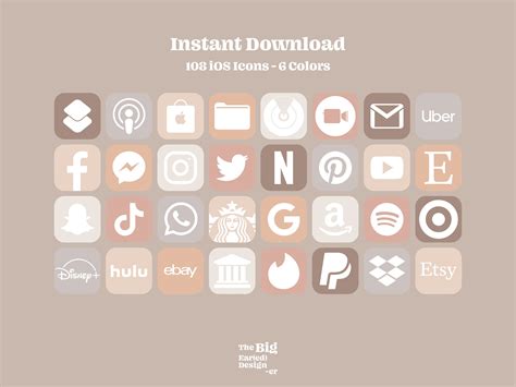 Aesthetic Nude Ios App Icons Pack Ic Nes Couleurs Etsy France