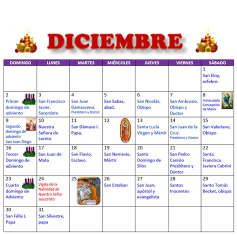 Mi Parroquia De Los Doce ApÓstoles Santoral De Diciembre