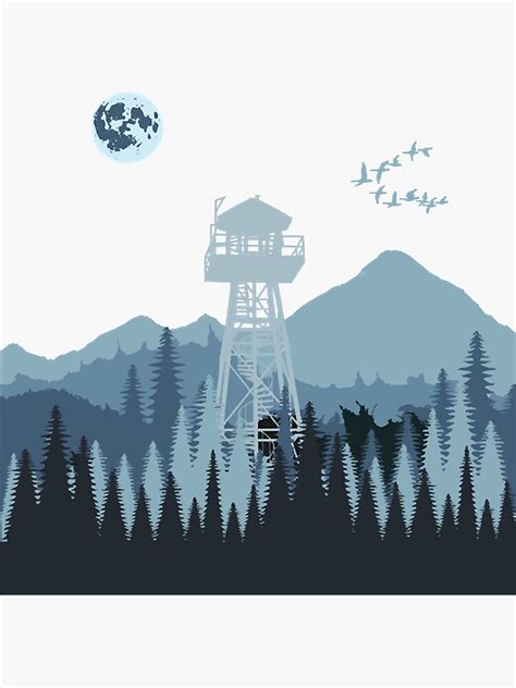 Forest Fire Watch Lookout Tower Sticker For Sale By MichelleC17118