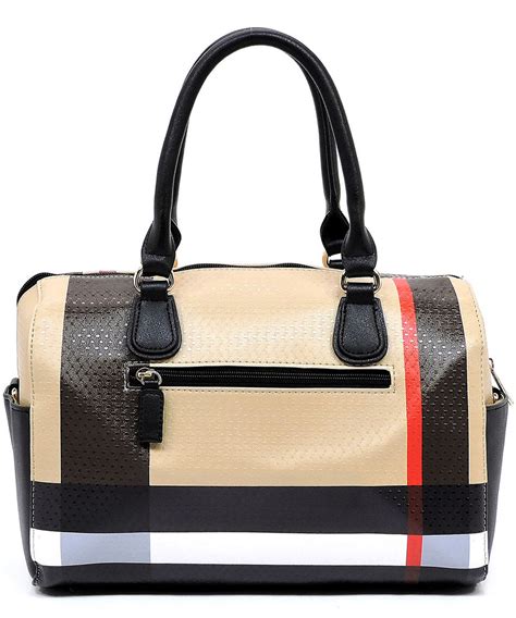 Plaid Check Printed Boston Bag Satchel BT2660