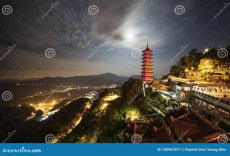 Genting Highland Landscape Citylights Night Lights Stock Image