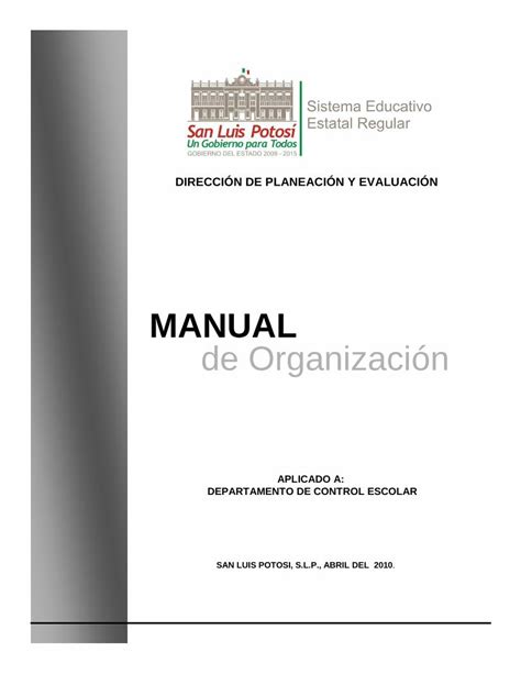 Pdf Manual De Organizaci N Seer Slp Gob Mxseer Slp Gob Mx