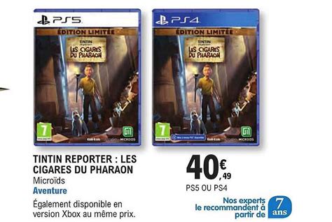 Promo Tintin Reporter Les Cigares Du Pharaon Chez E Leclerc Espace