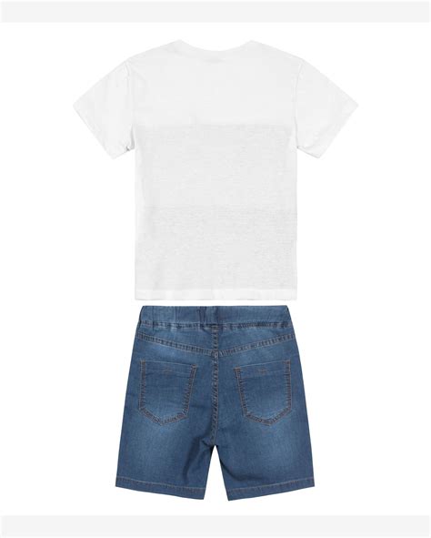 Riachuelo Conjunto Infantil Camiseta Bermuda Trick Nick Branco