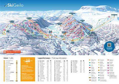 Geilo Ski Map And Resort Information Free Piste Map