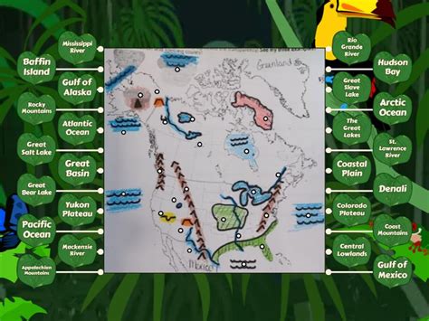 US/Canada Physical Map Mrs. Adam - Labelled diagram