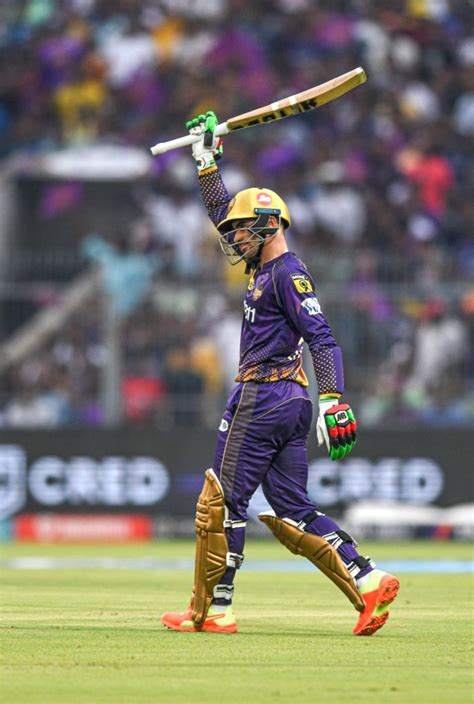 Kolkata : KKR batsman Rahmanullah Gurbaz celebrates his half-century