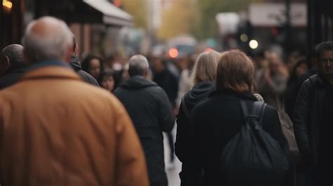 Vida Urbana En Movimiento Un Desenfoque Bokeh De Personas Caminando Por