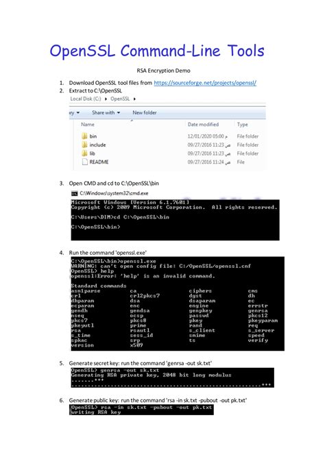 Pdf Rsa Encryption Demo Openssl Command Line Tools