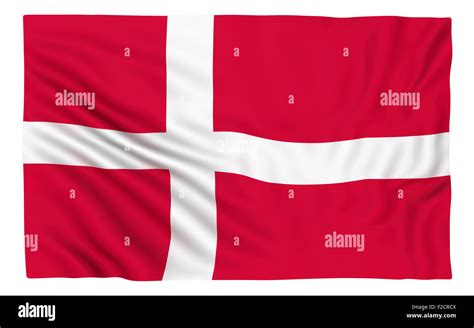 Flag Of Denmark Isolated On White Stock Photo Alamy