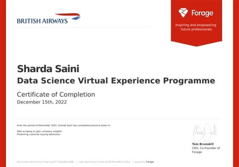 Free Data Science Internships Certificate Virtual Experience Data