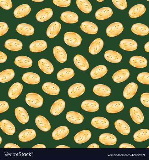 Seamless pattern with gold coins Royalty Free Vector Image