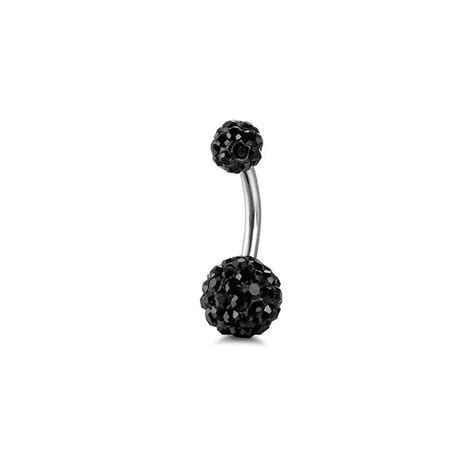 1 PCS Kristallkugel Bauchnabel Ringe Edelstahl Zirkon Navel Piercing