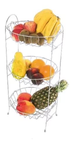 Fruteira Tripla Cromada Mesa Cozinha Organizado Frutas 1 142 MercadoLivre