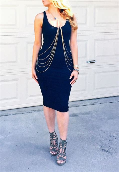 Infashuated Gold Body Chain Gold Body Chain Bodycon Dress Body Chain