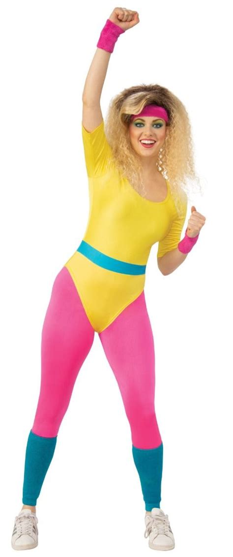 Aerobics Girl Costume Ladies 1980s Fancy Dress Hollywood Uk