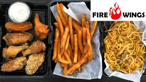 FIRE WINGS MUKBANG GARLIC NOODLES WINGS FRIES YouTube