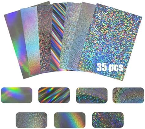 Sheets Metallic Holographic Card Stock Glitter Shiny Iridescent Mirror