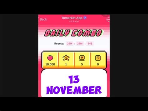 Tomarket Daily Combo November Tomarket Combo Today Toma Airdrop